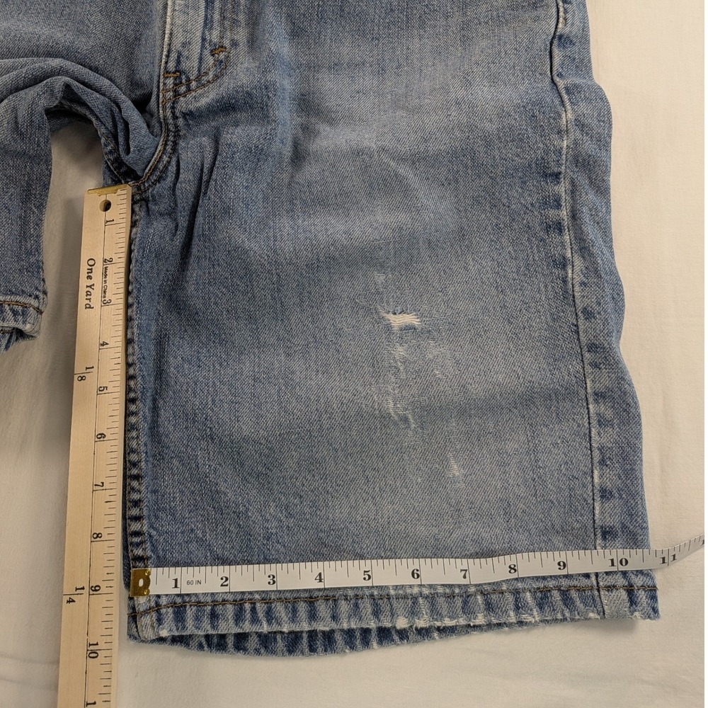 Levis 505 Jean Shorts Mens 38 Straight Fit Distressed Denim Dad Grandpa y2k VTG - Picture 4 of 11